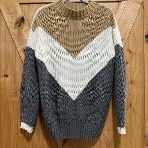 Women's Multicolor Chevron Sweater